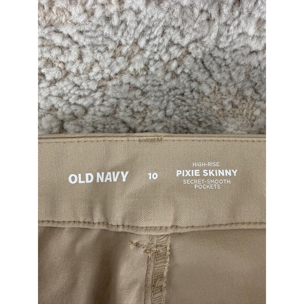 New Old Navy Size 10 High-Rise Pixie Skinny Ankle‎ Chino Pants Tan Women - Picture 8 of 12